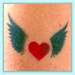 Winged Heart Airbrush Tattoo