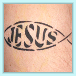 Jesus Fish Airbrush Tattoo